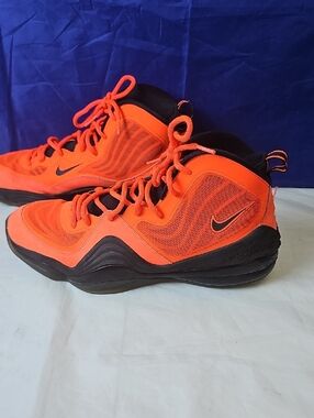 Nike Orange and Black High-Top Basketball Sneakers